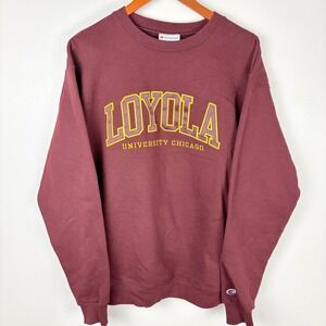 Champion Loyola University Chicago Crewneck Sweatshirt Burgundy Large